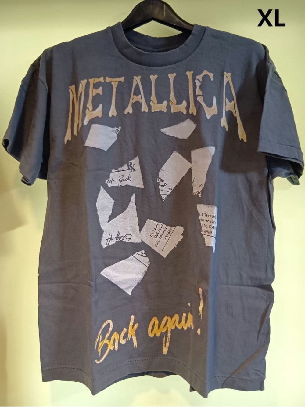 Metallica 'Back Again' Short Sleeve Graphic Tee - Blue - XL